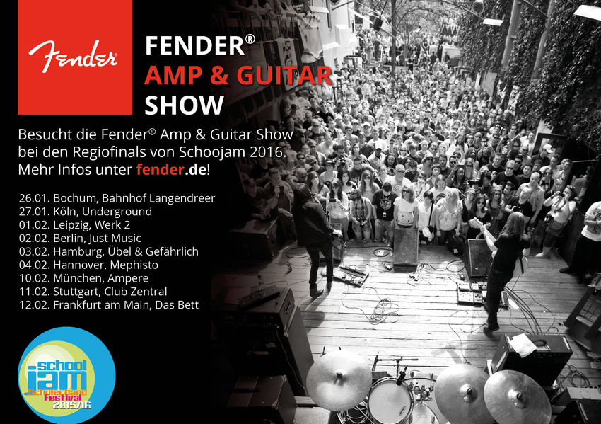 SchoolJam 2016: Fender ist wieder mit der "Amp & Guitar Show" dabei